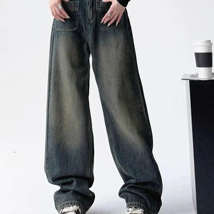 High Waist Slimming Loose Wide Leg Mop Pants – Chic & Comfortable Style