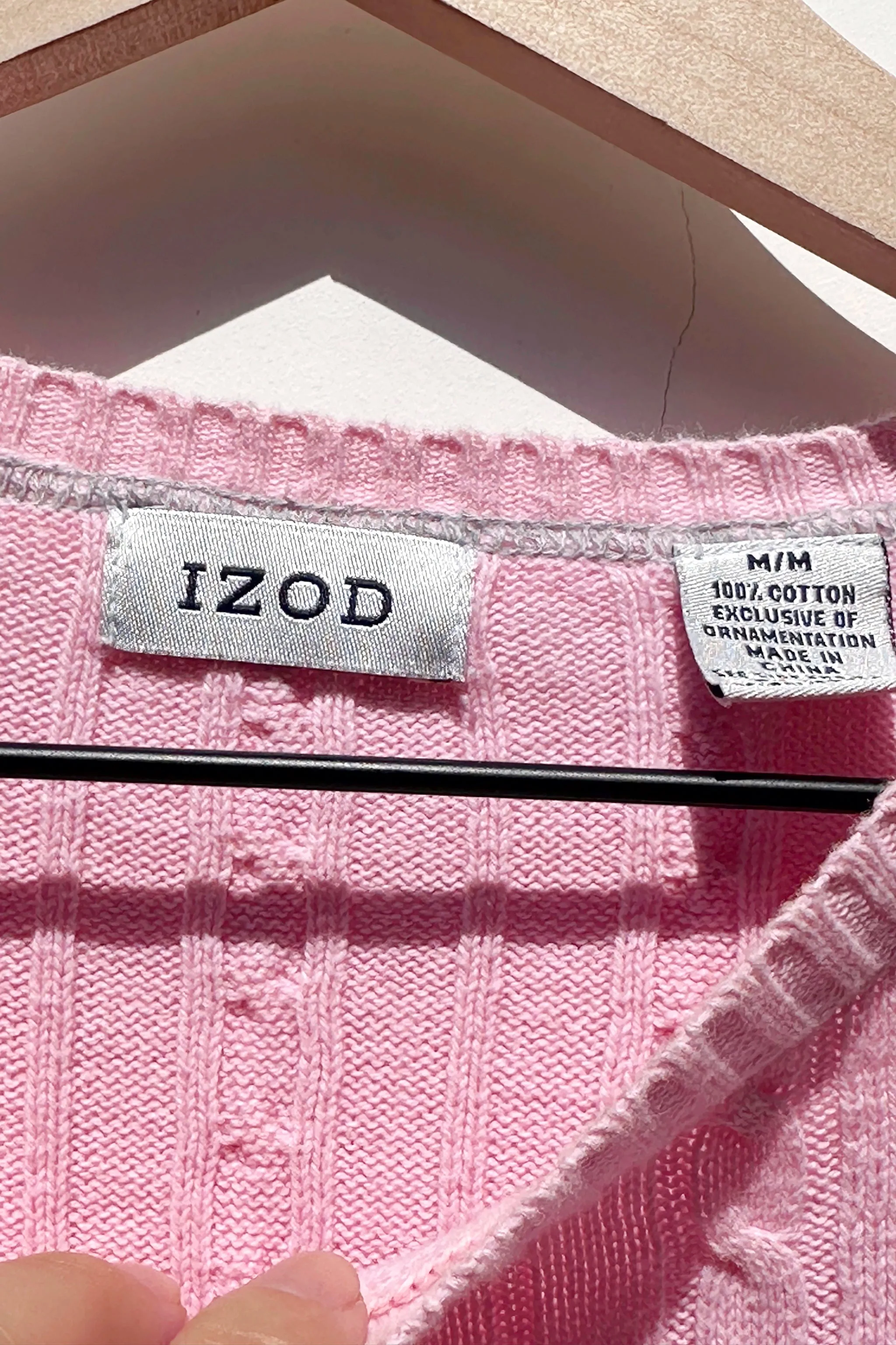 IZOD Bubblegum Pink Cable Knit Cropped Sweater US 4/6, 90’s Y2K Barbie