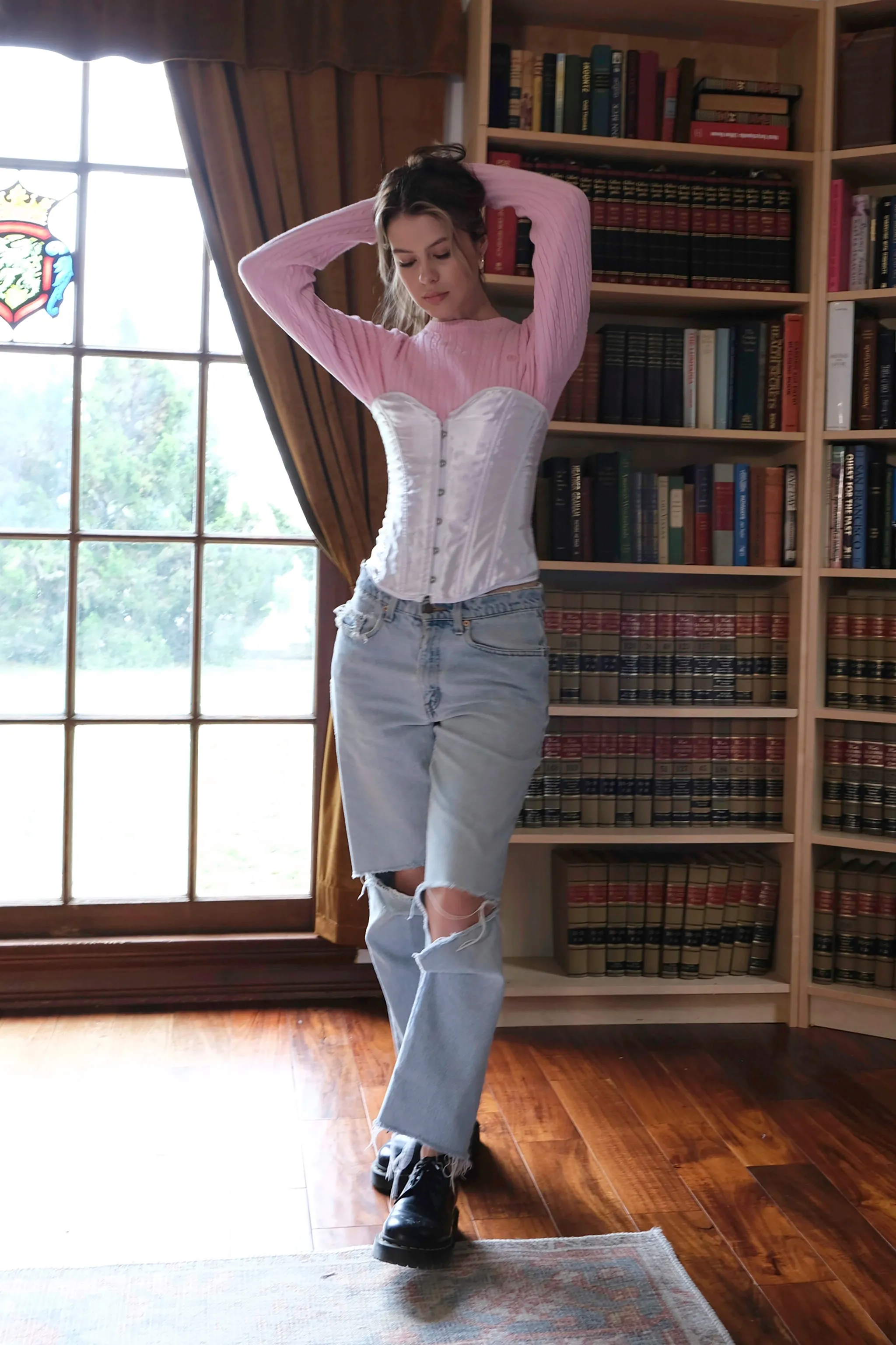 IZOD Bubblegum Pink Cable Knit Cropped Sweater US 4/6, 90’s Y2K Barbie
