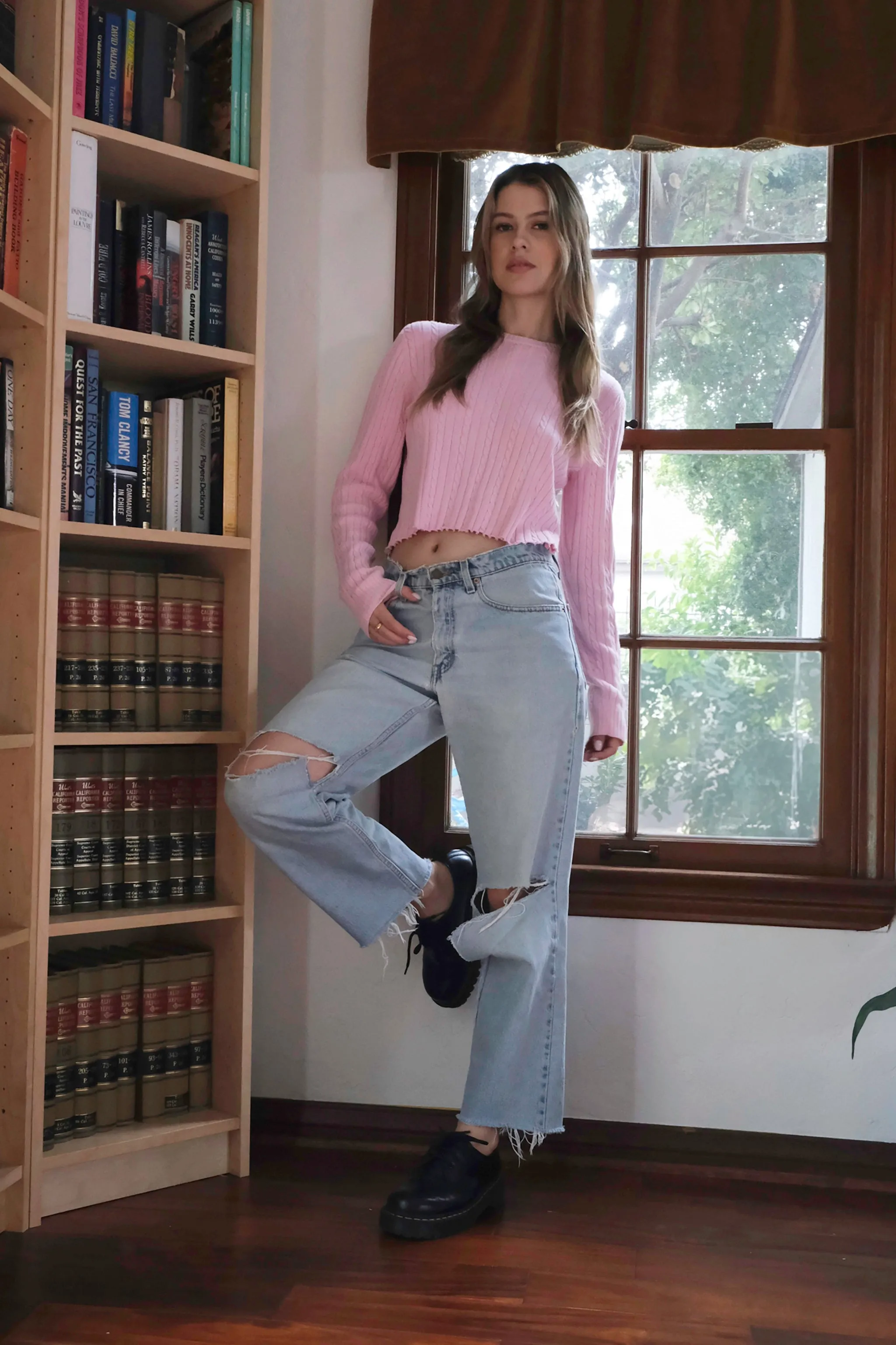 IZOD Bubblegum Pink Cable Knit Cropped Sweater US 4/6, 90’s Y2K Barbie