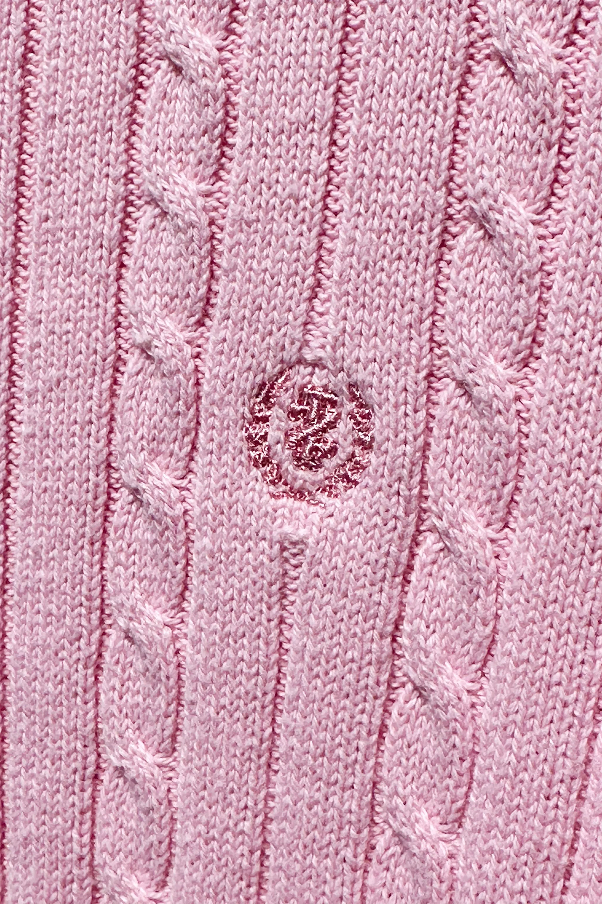 IZOD Bubblegum Pink Cable Knit Cropped Sweater US 4/6, 90’s Y2K Barbie