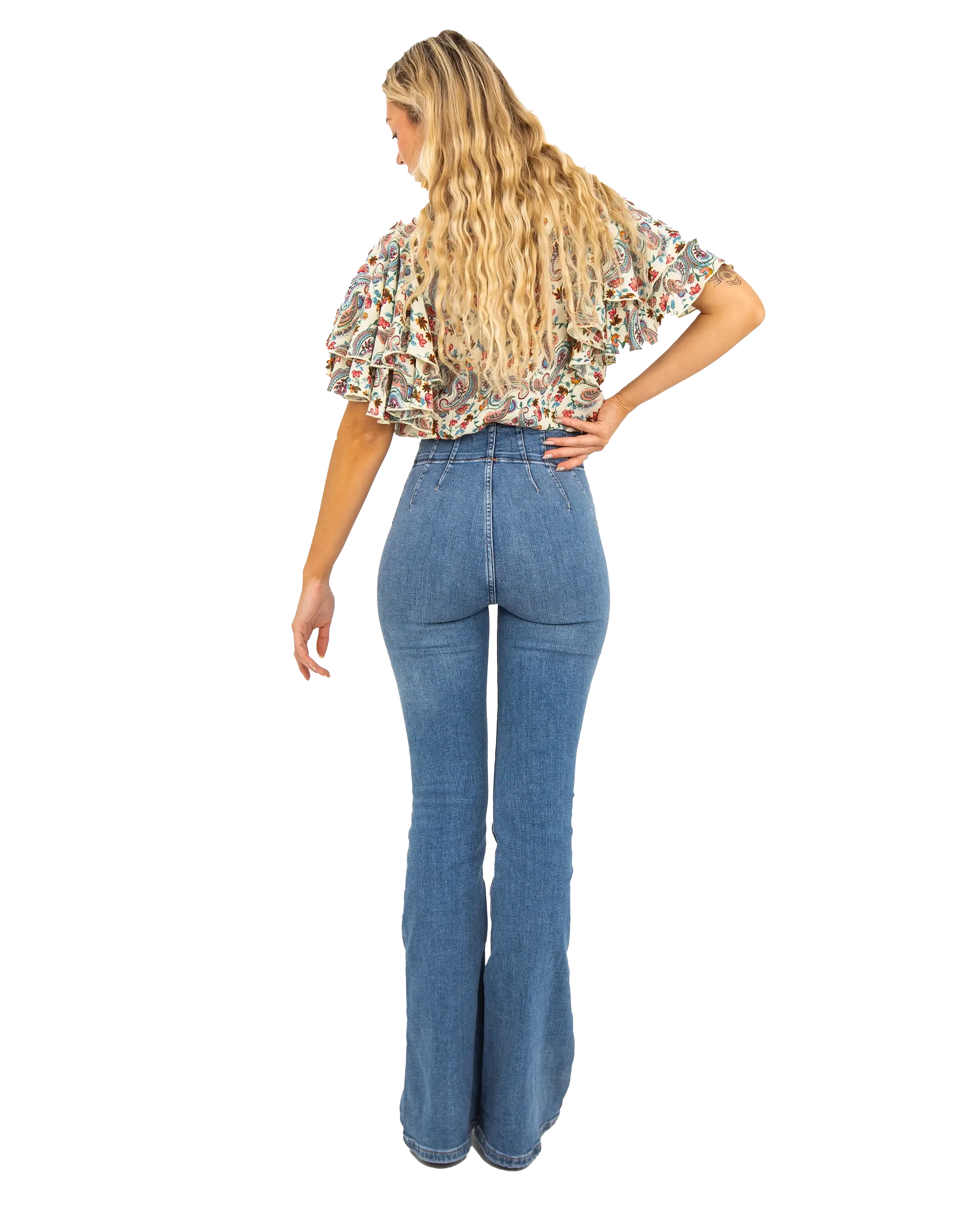 Jayde Flare Jeans in Sunburst Blue