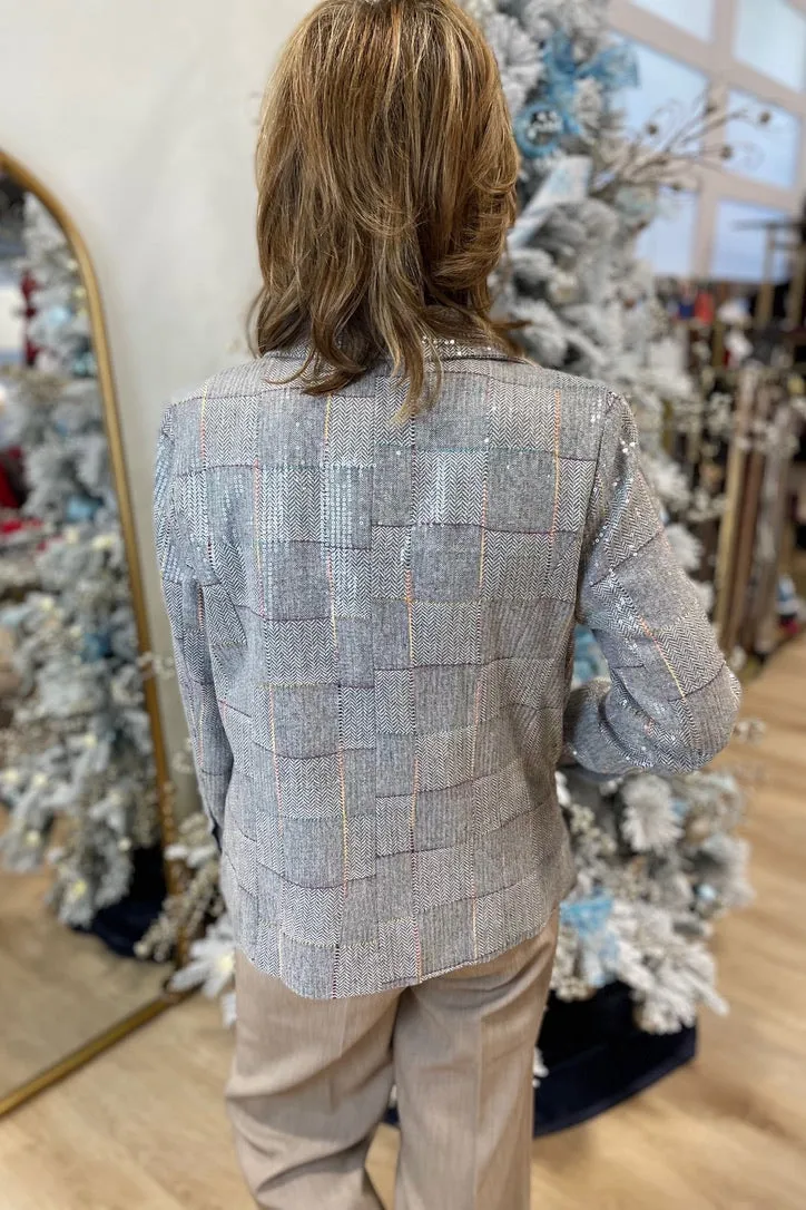Joh Jamie Sequin Blazer Grey