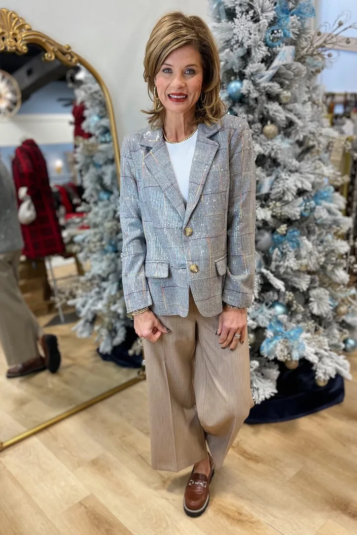 Joh Jamie Sequin Blazer Grey