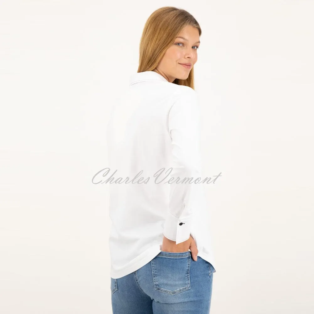 Just White Printed Blouse - Style J1553