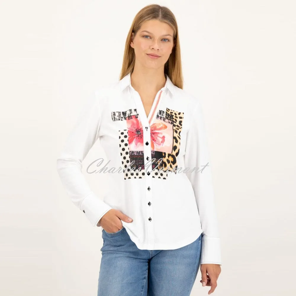 Just White Printed Blouse - Style J1553