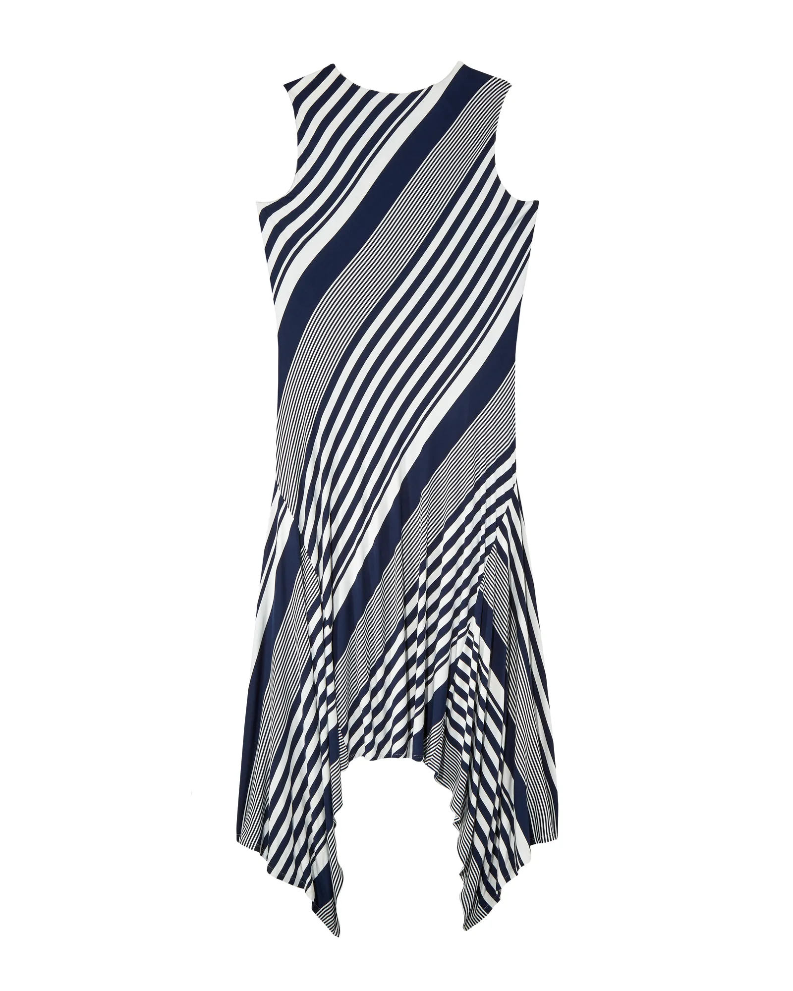 Kamay Sharkbite Hem Dress | White / Navy