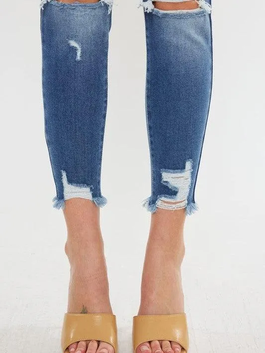 Kancan USA Fashionably Distressed High-Rise Skinny Jeans