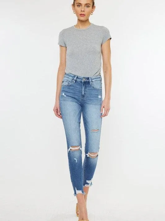 Kancan USA Fashionably Distressed High-Rise Skinny Jeans
