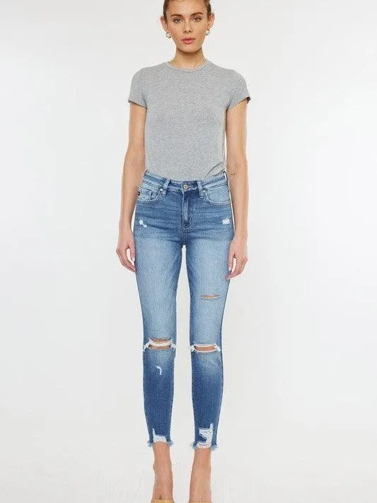 Kancan USA Fashionably Distressed High-Rise Skinny Jeans