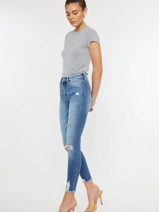 Kancan USA Fashionably Distressed High-Rise Skinny Jeans