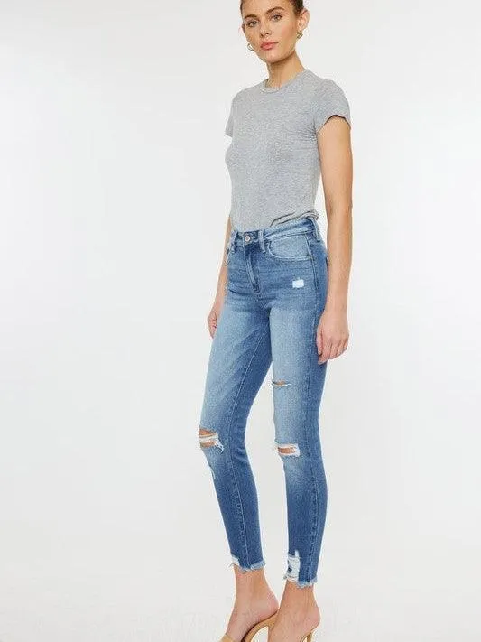 Kancan USA Fashionably Distressed High-Rise Skinny Jeans