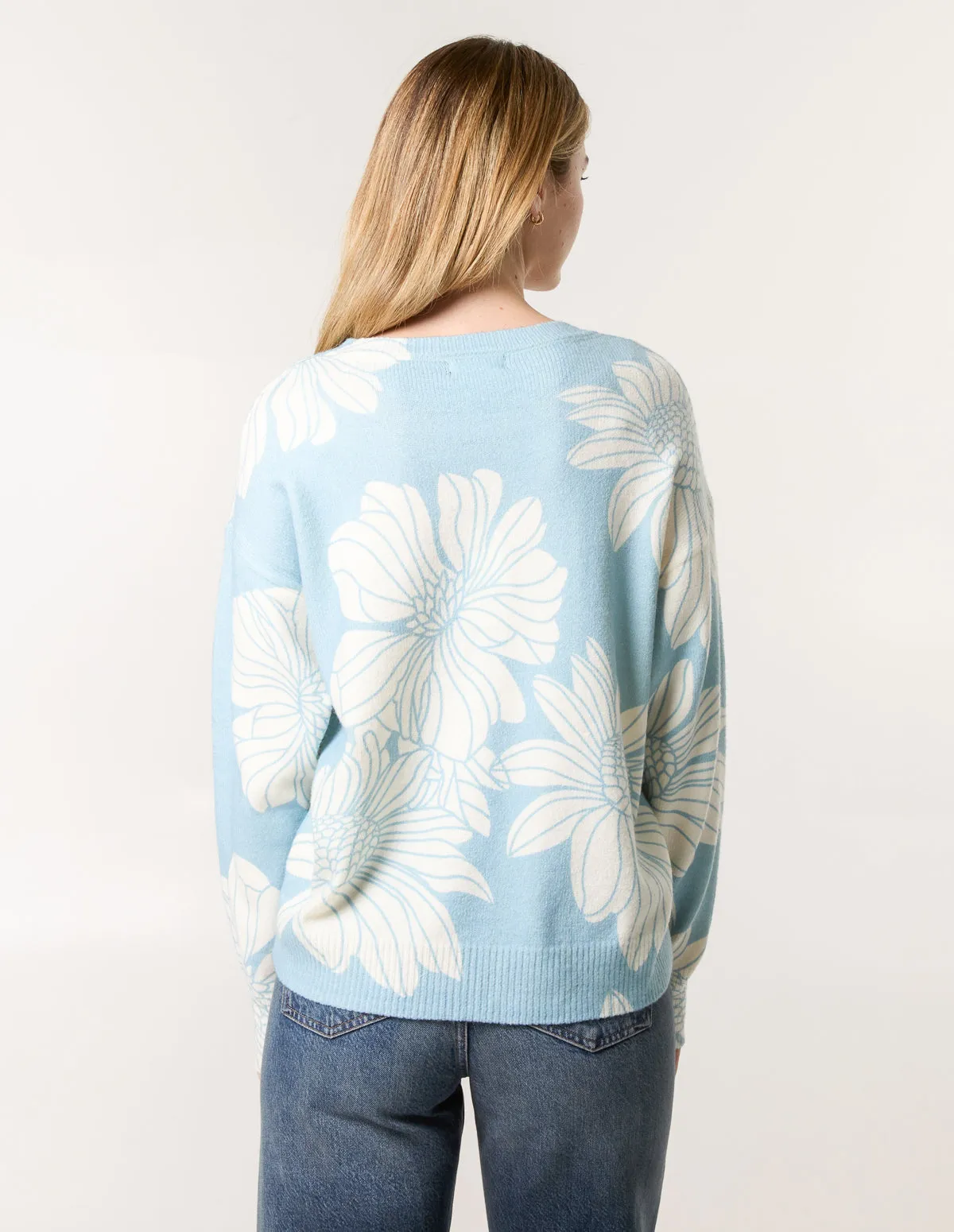 Large Flower Embellished Jumper