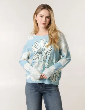 Large Flower Embellished Jumper