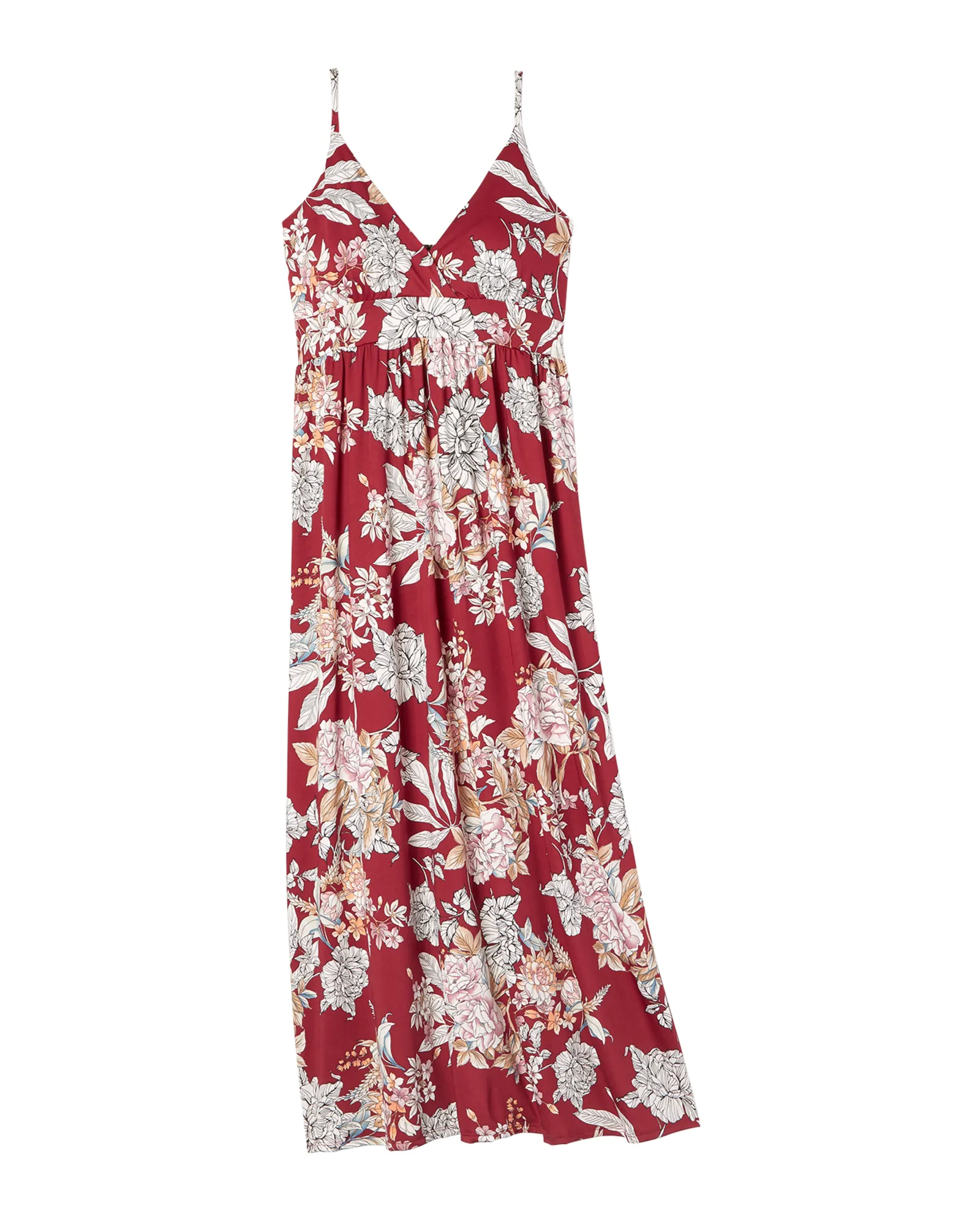 Las Olas Spaghetti Strap Maxi Dress | Magenta / Ivory