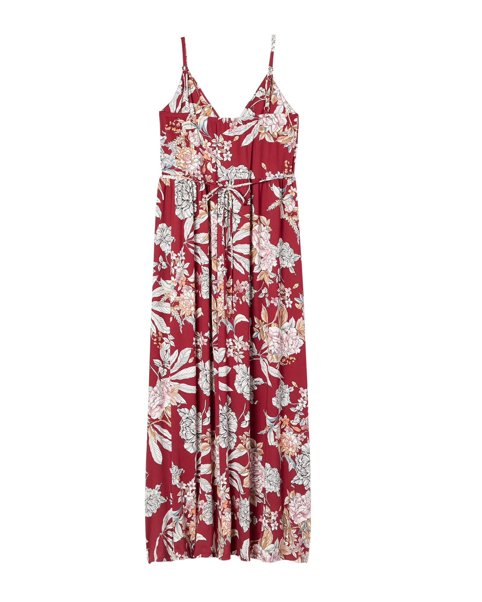 Las Olas Spaghetti Strap Maxi Dress | Magenta / Ivory