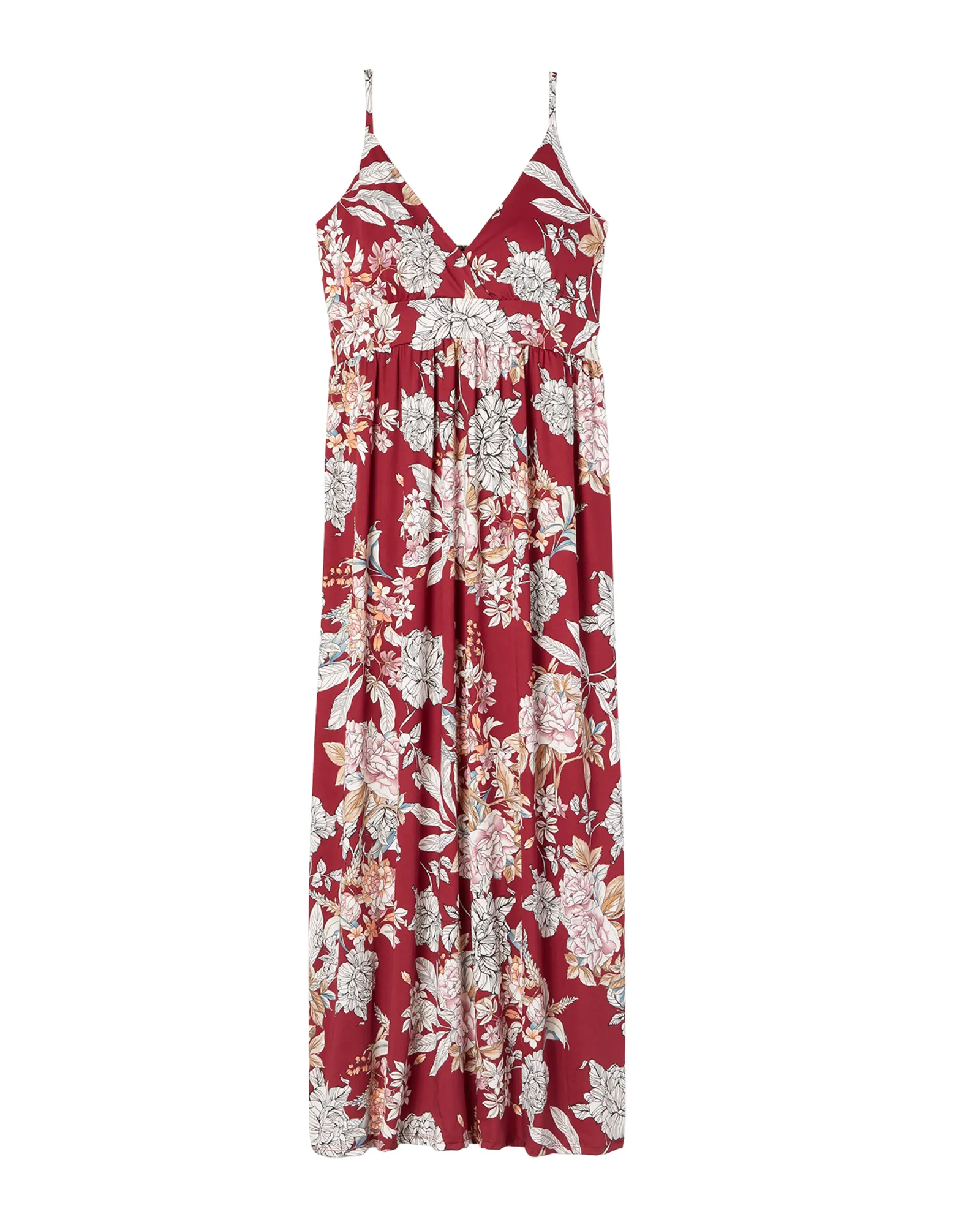 Las Olas Spaghetti Strap Maxi Dress | Magenta / Ivory