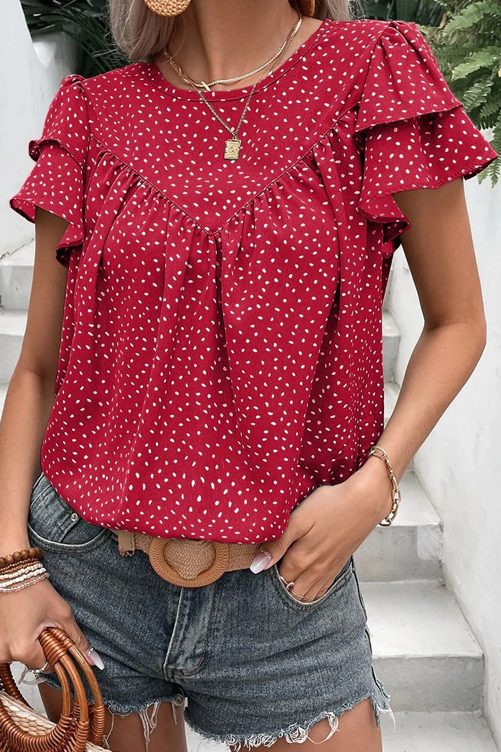 Laurel Pleated Ruffle Blouse | S-XL | PRE ORDER