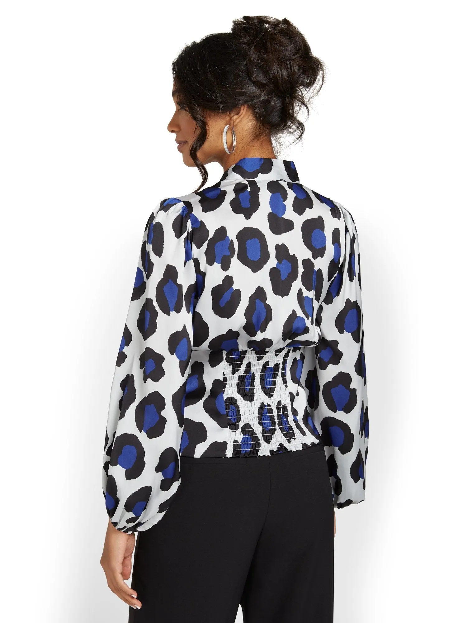Leopard-Print Corset Blouse