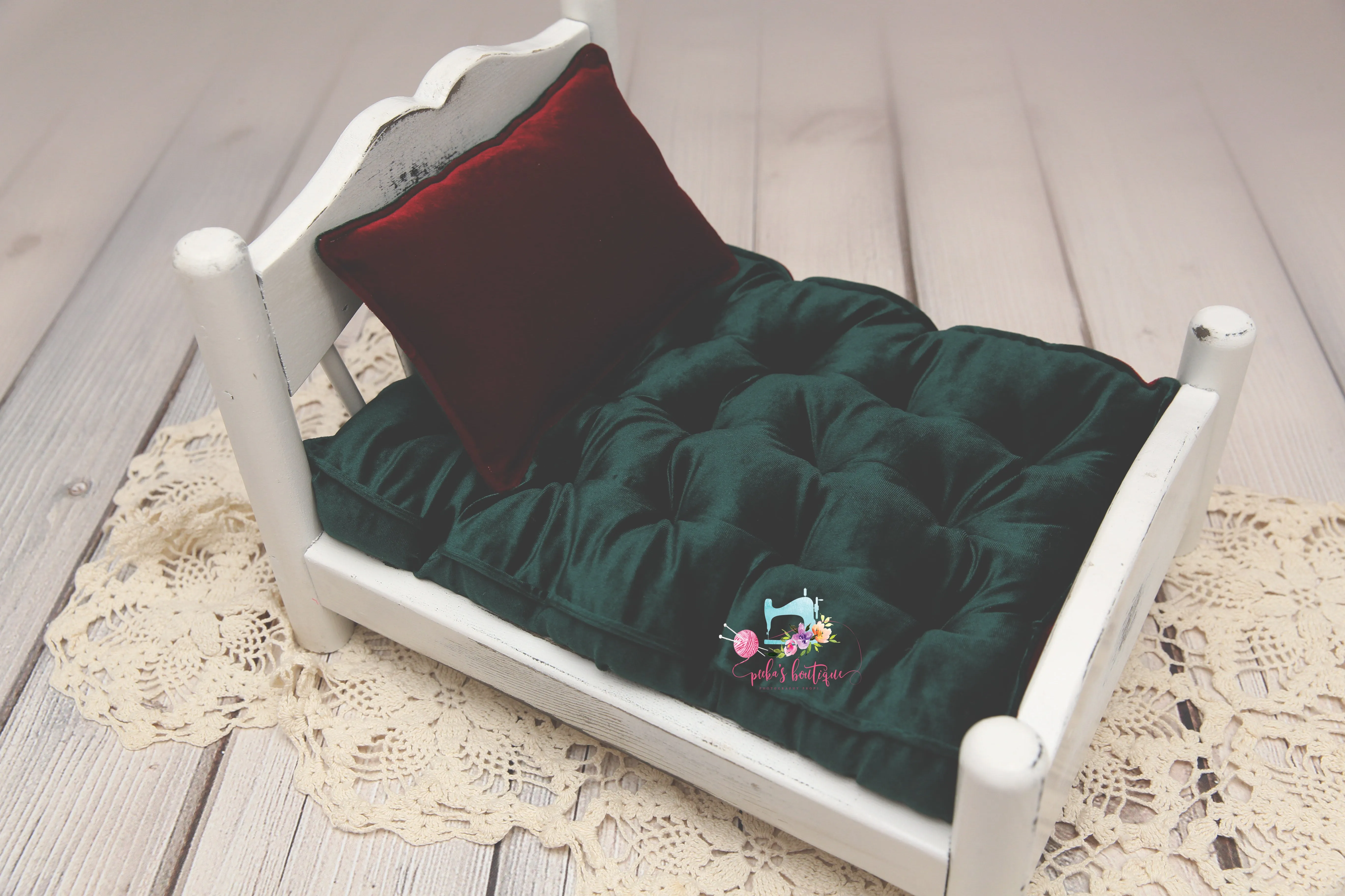 MADE TO ORDER- REVERSIBLE 2 Color Christmas Red/Green Velvet- NB Mattress