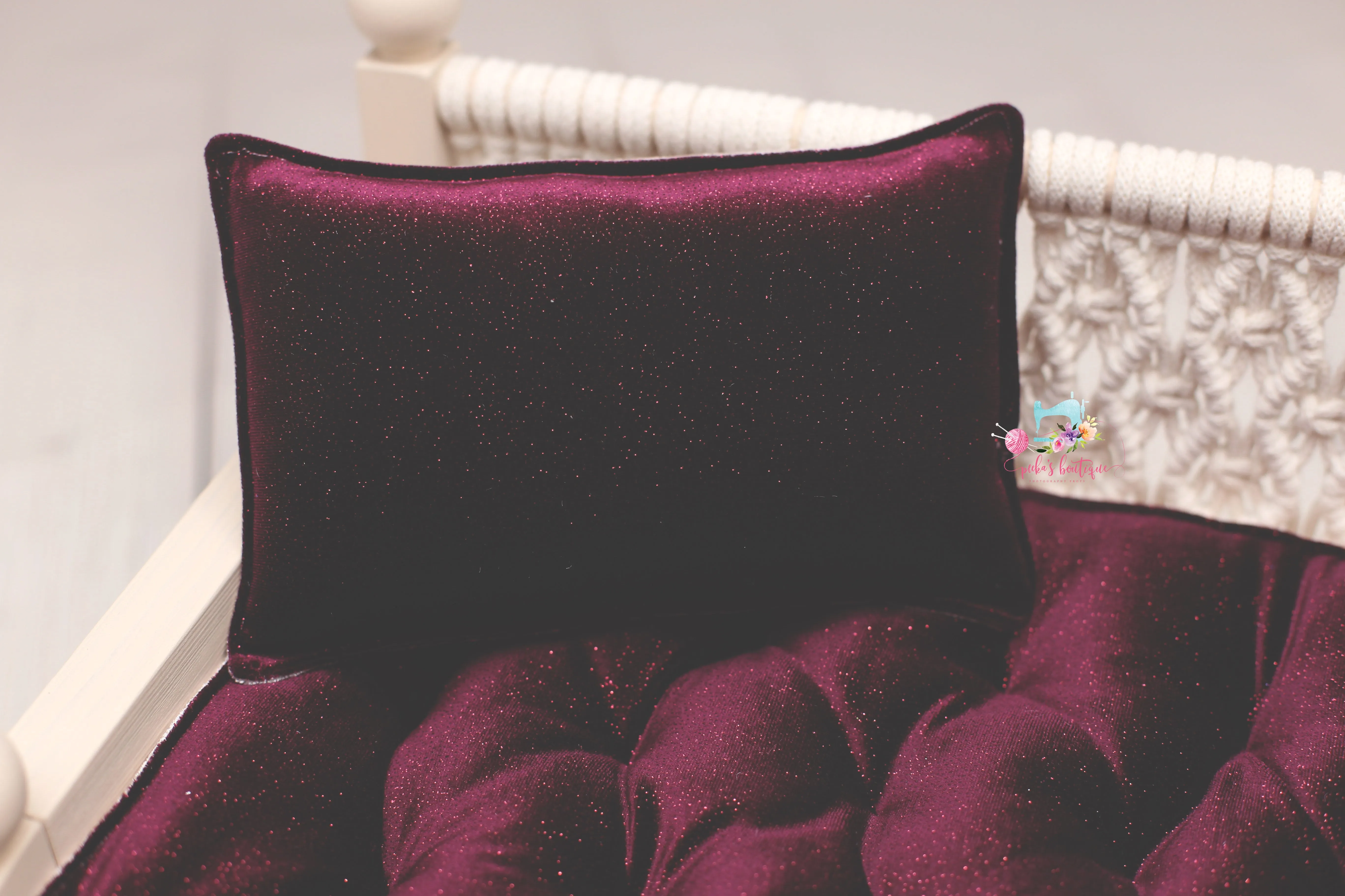 MADE TO ORDER- REVERSIBLE 2 Color- Glitter Velvet- NB Mattress