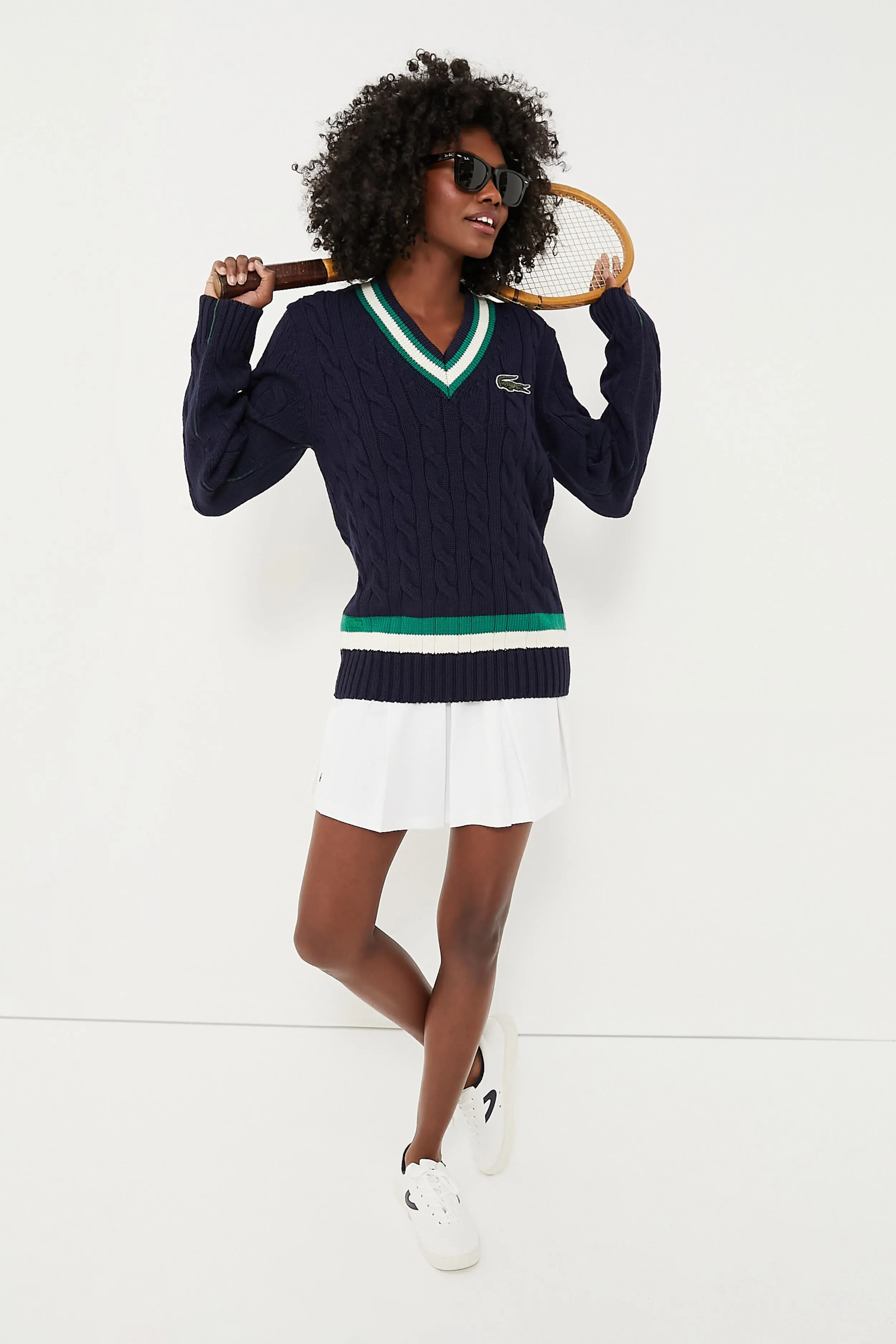 Marine Classic Cable Knit Tennis Sweater