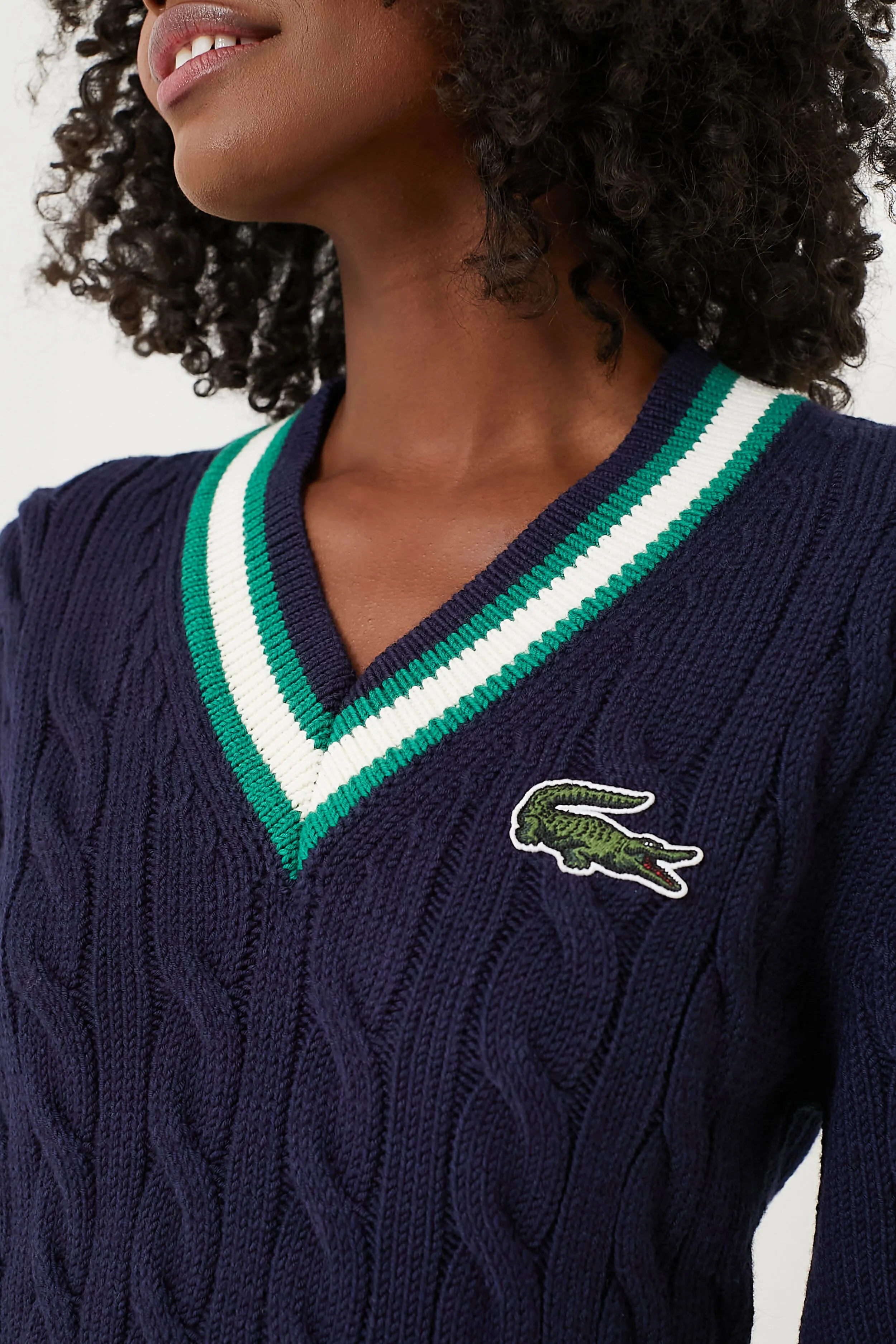 Marine Classic Cable Knit Tennis Sweater
