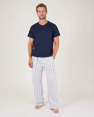 Men's Brushed Cotton Pyjama Trousers - Ripple Stripe