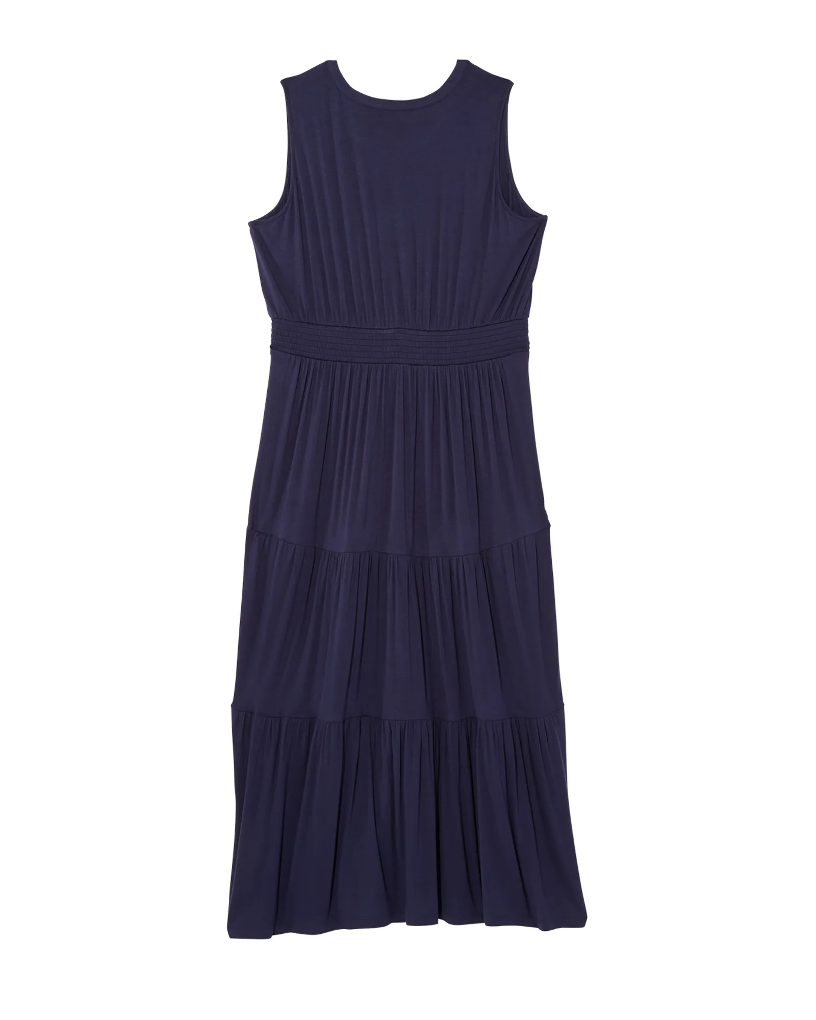 Modesto Sleeveless Henley Smocked Waist Maxi Dress - Short | Navy