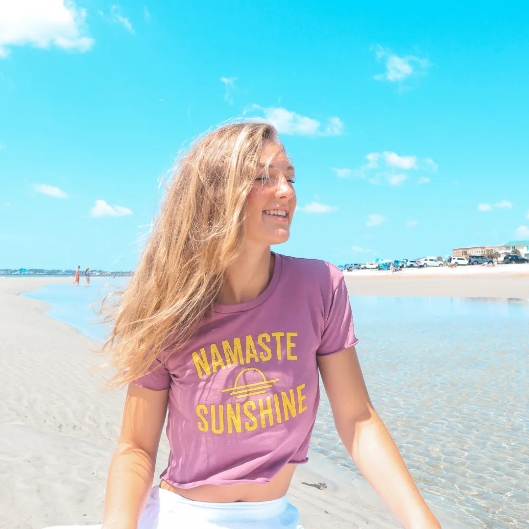 NAMASTE SUNSHINE CROP TOP - BERRY