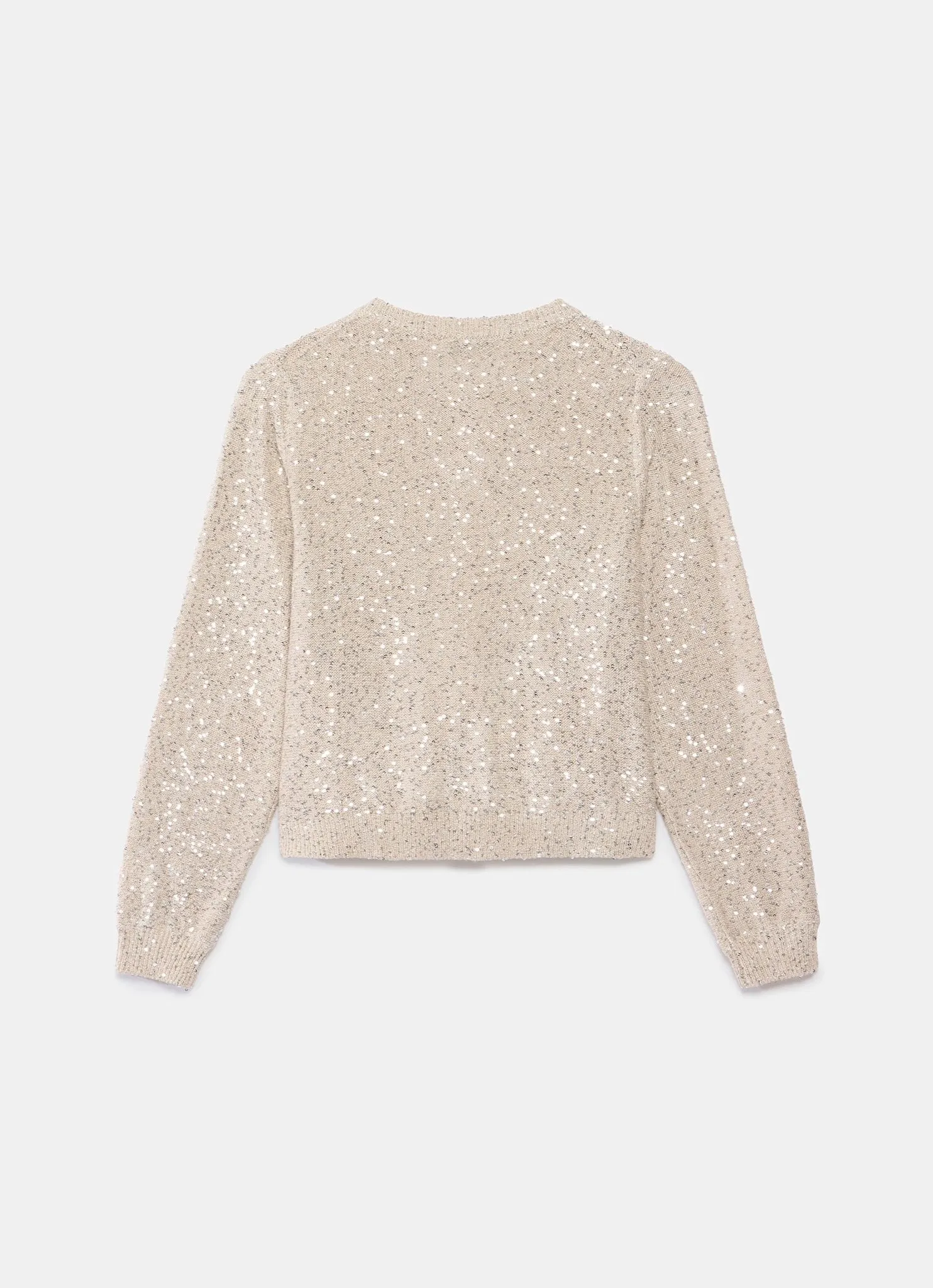Neutral Sequin Knit Cardigan