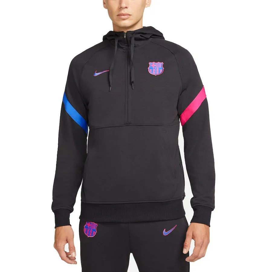 NIKE FC Barcelona Men's Travel Raglan Fleece Half-Zip Hoodie