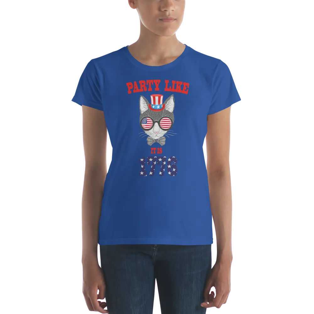 Party Cat With Hat & Sunnies Women's Tee