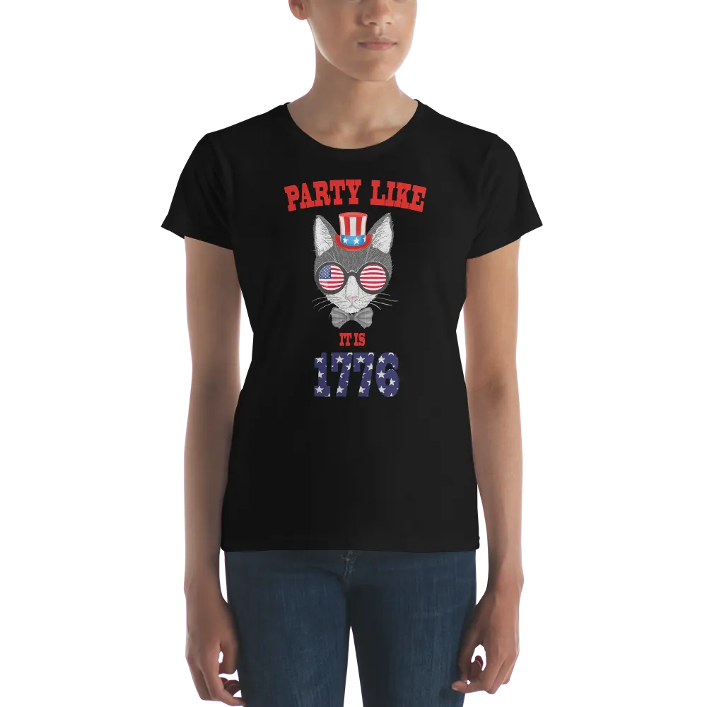 Party Cat With Hat & Sunnies Women's Tee