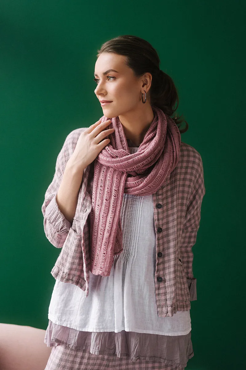 Pin-Tucked Pure White Linen Blouse