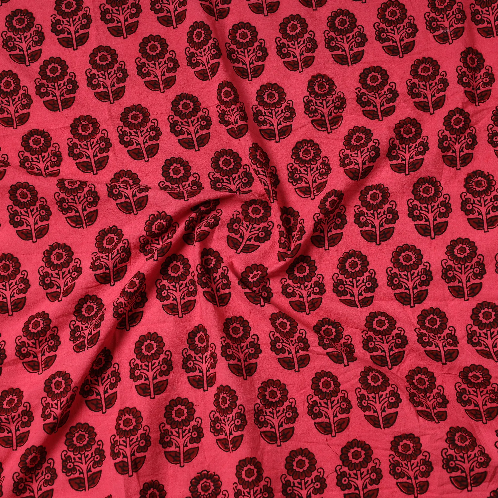 Pink - Bagh Block Printed Cotton Precut Fabric (0.9 meter) 68