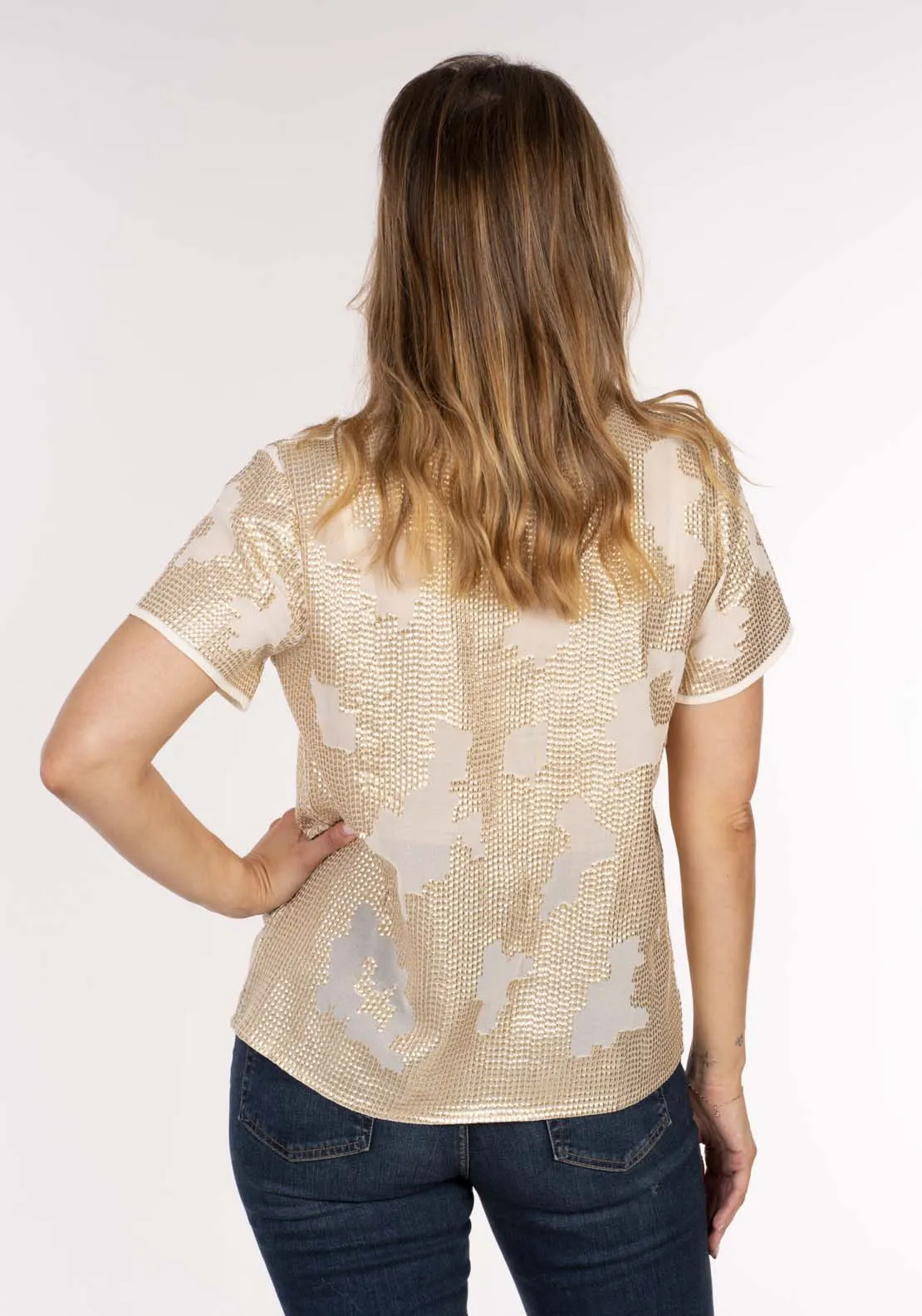 Sequin Detail Top - Ivory