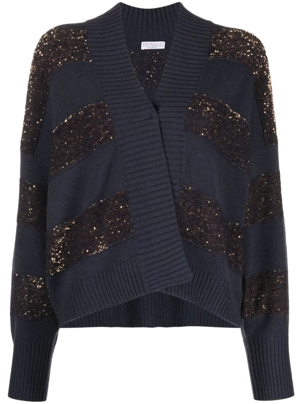 sequin-embellished knitted cardigan