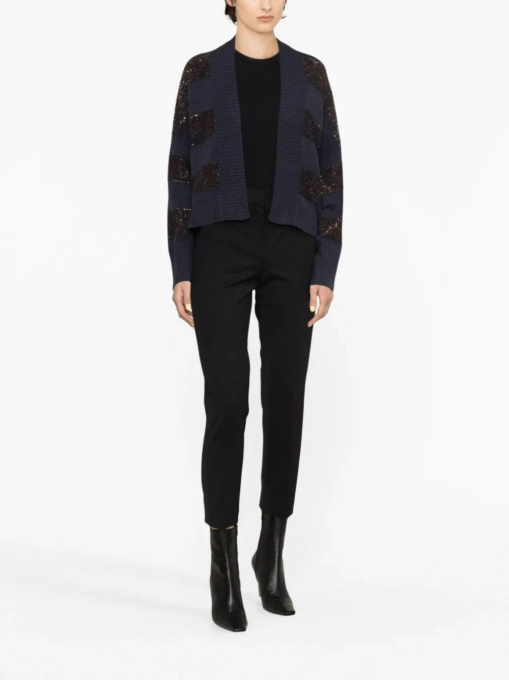 sequin-embellished knitted cardigan