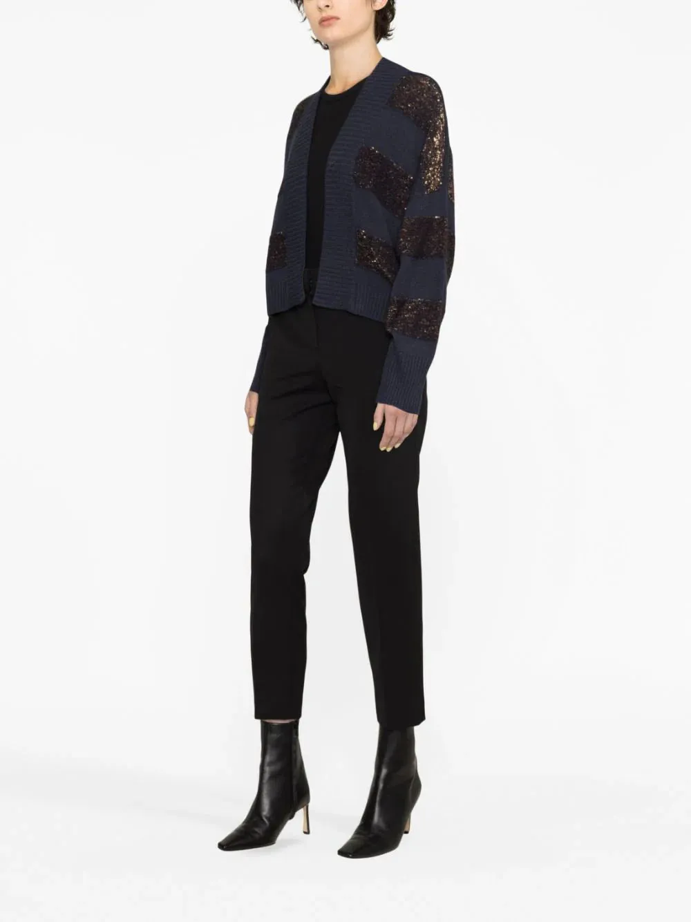 sequin-embellished knitted cardigan