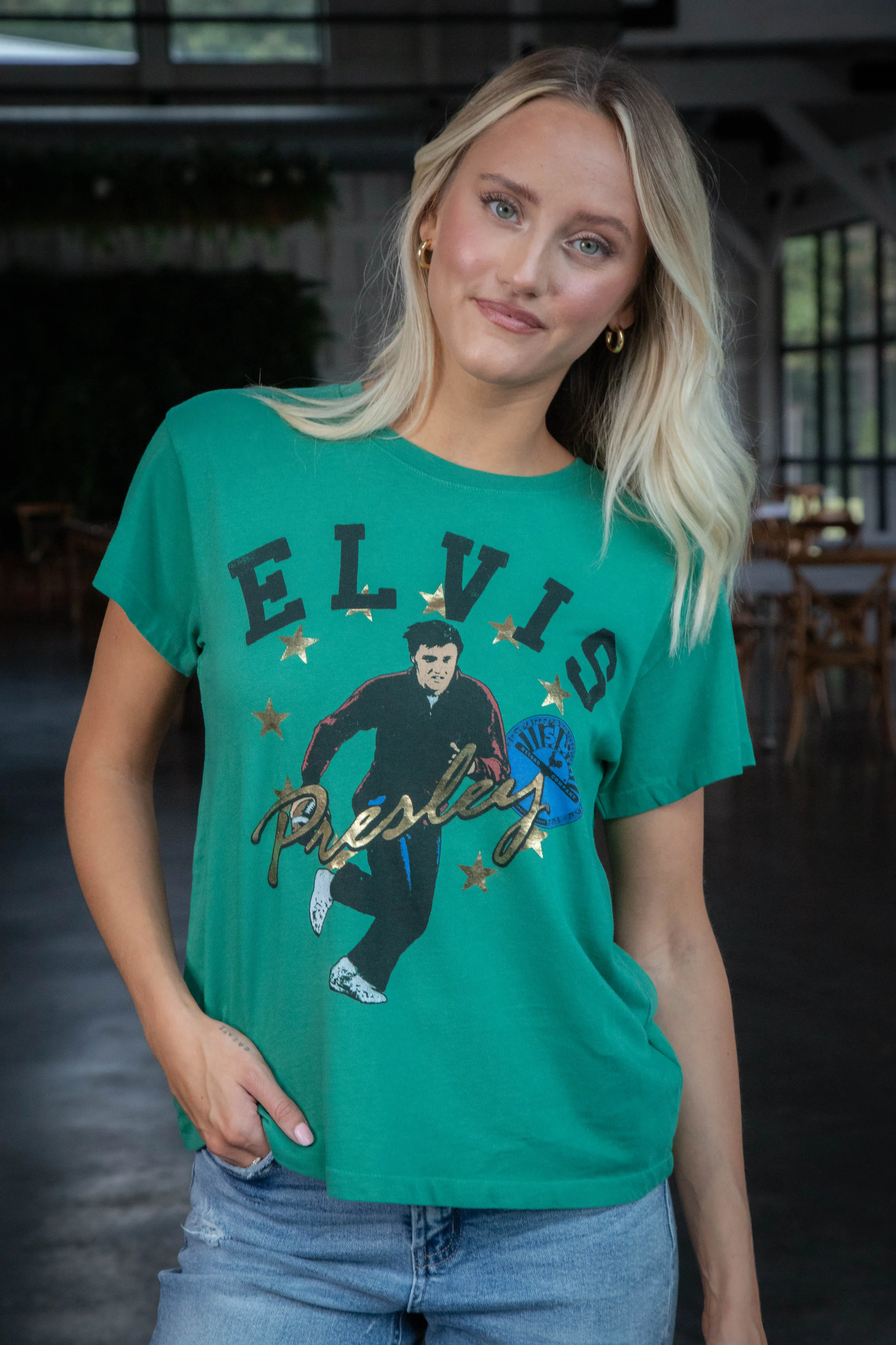 Sun Records Elvis Collegiate Tee, Jade | Daydreamer