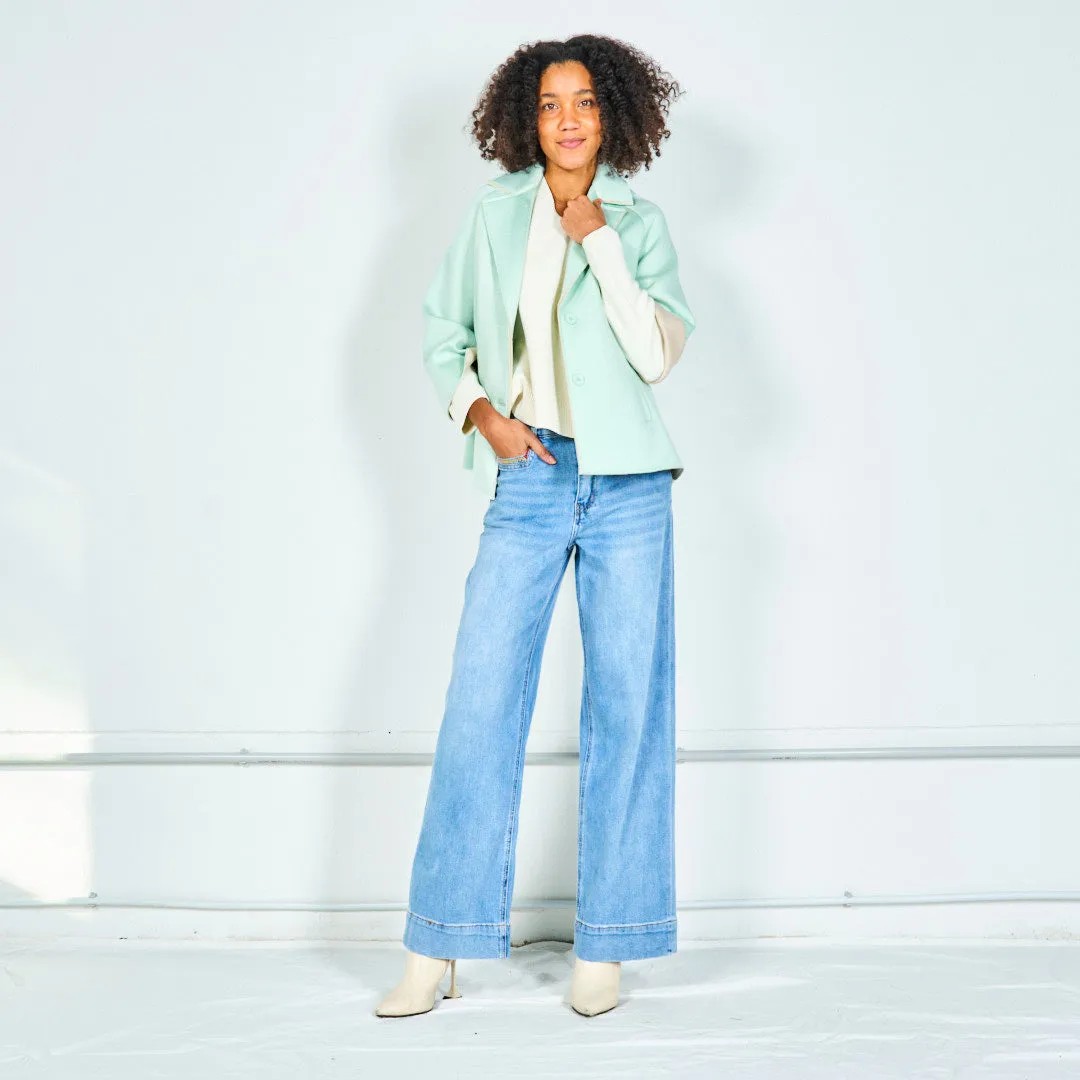 Tailored blazer with contrast piping wholesale