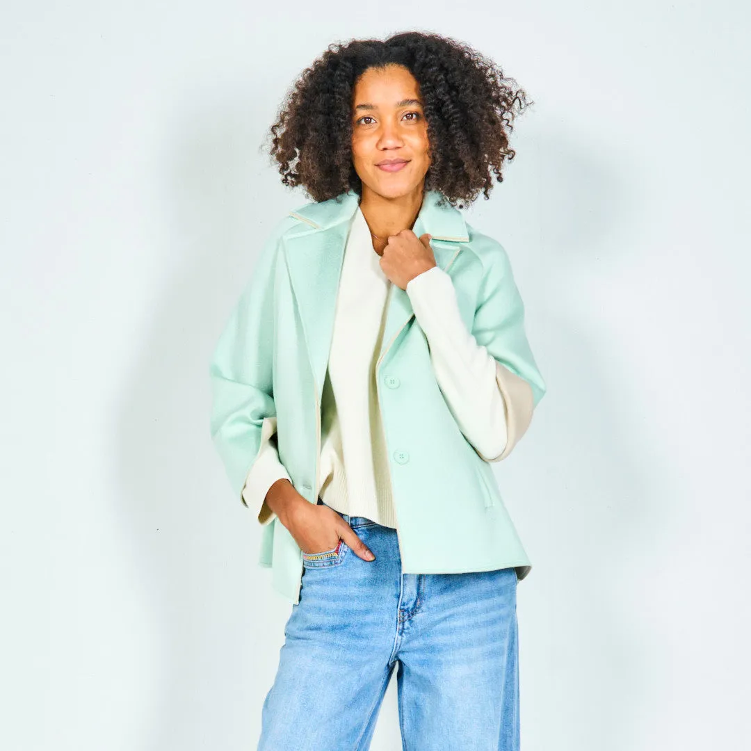 Tailored blazer with contrast piping wholesale
