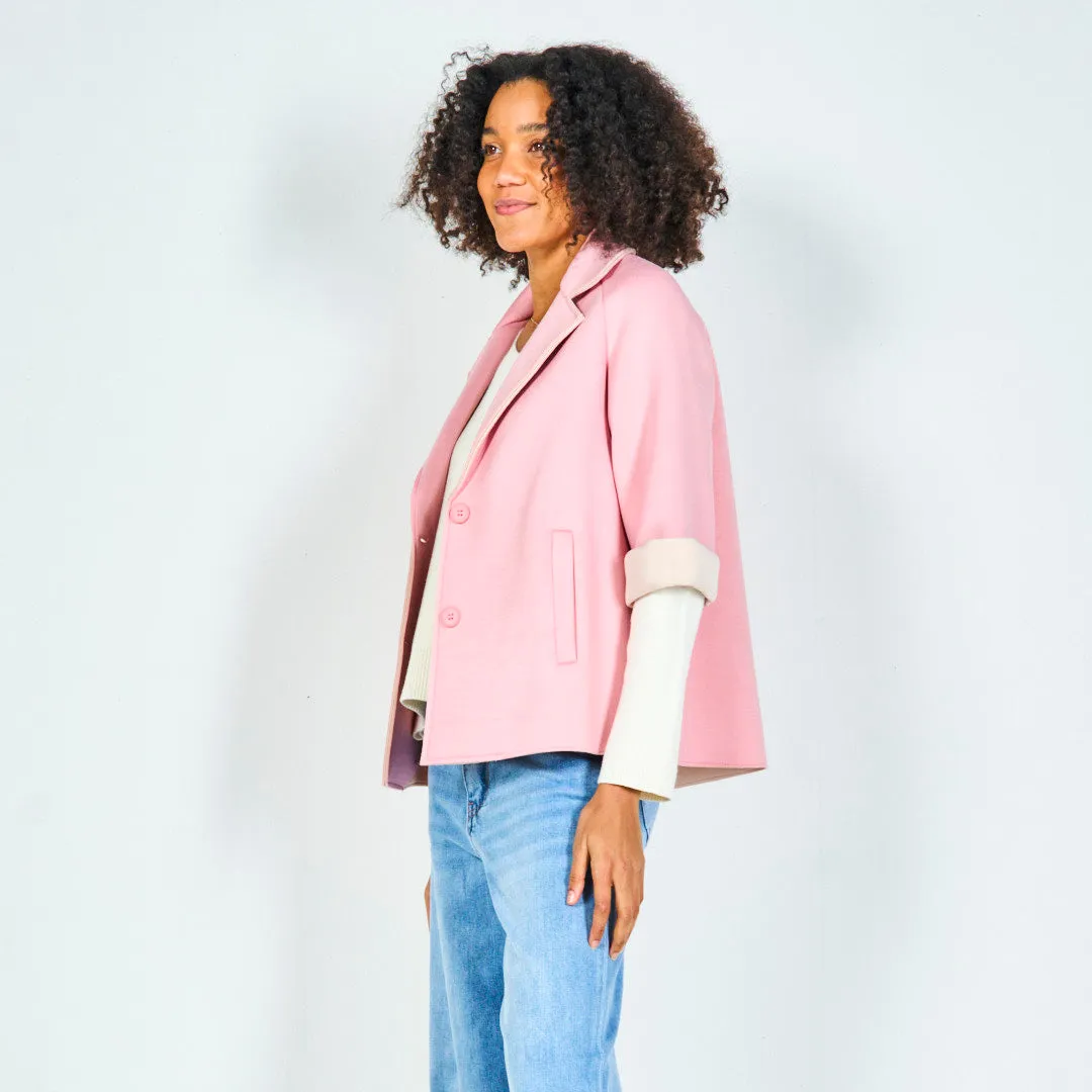 Tailored blazer with contrast piping wholesale