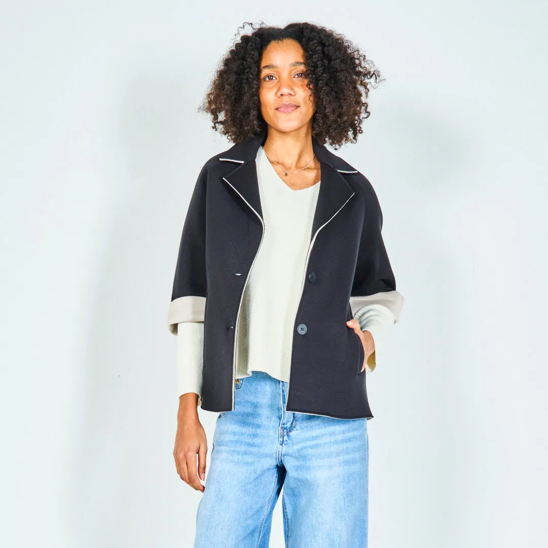 Tailored blazer with contrast piping wholesale
