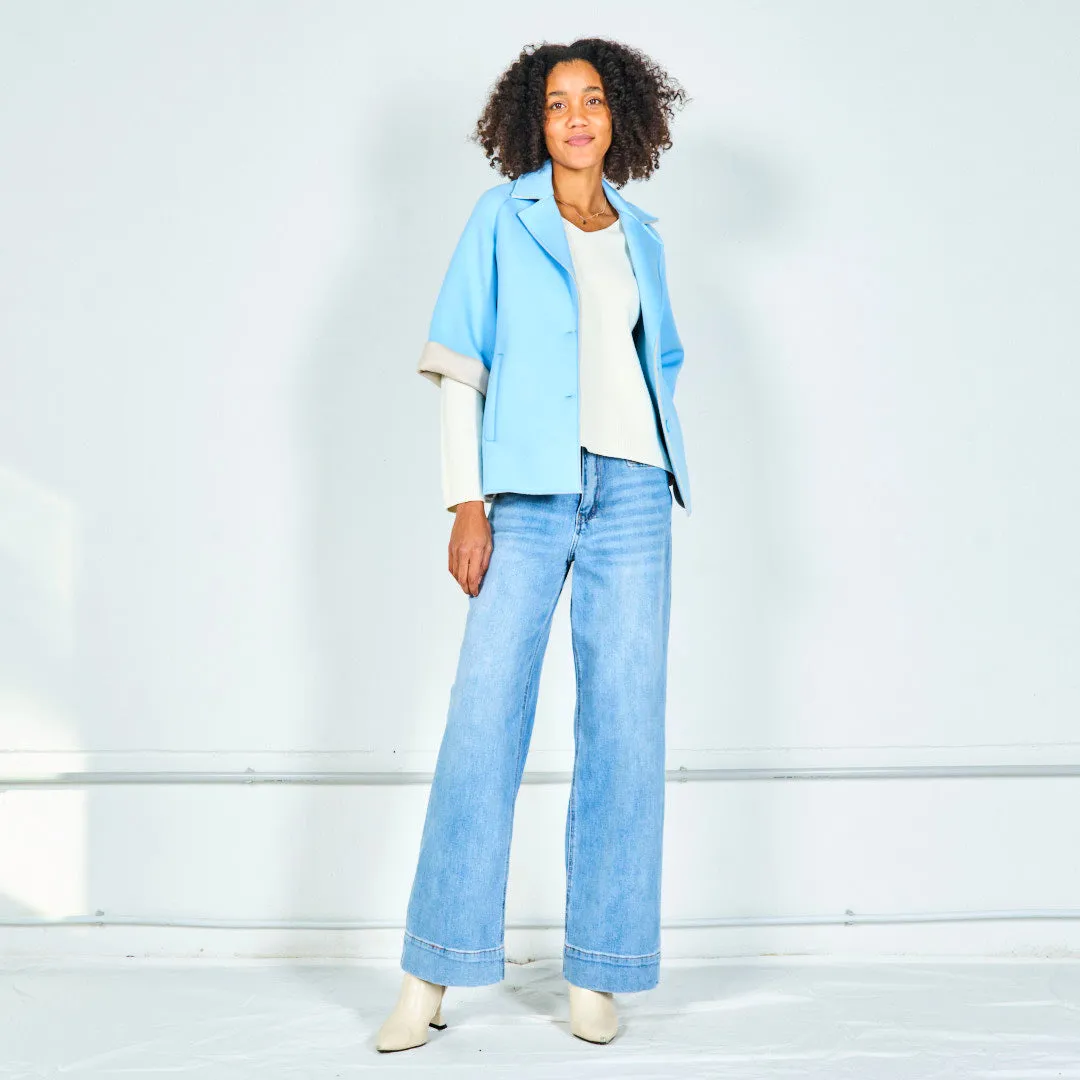 Tailored blazer with contrast piping wholesale