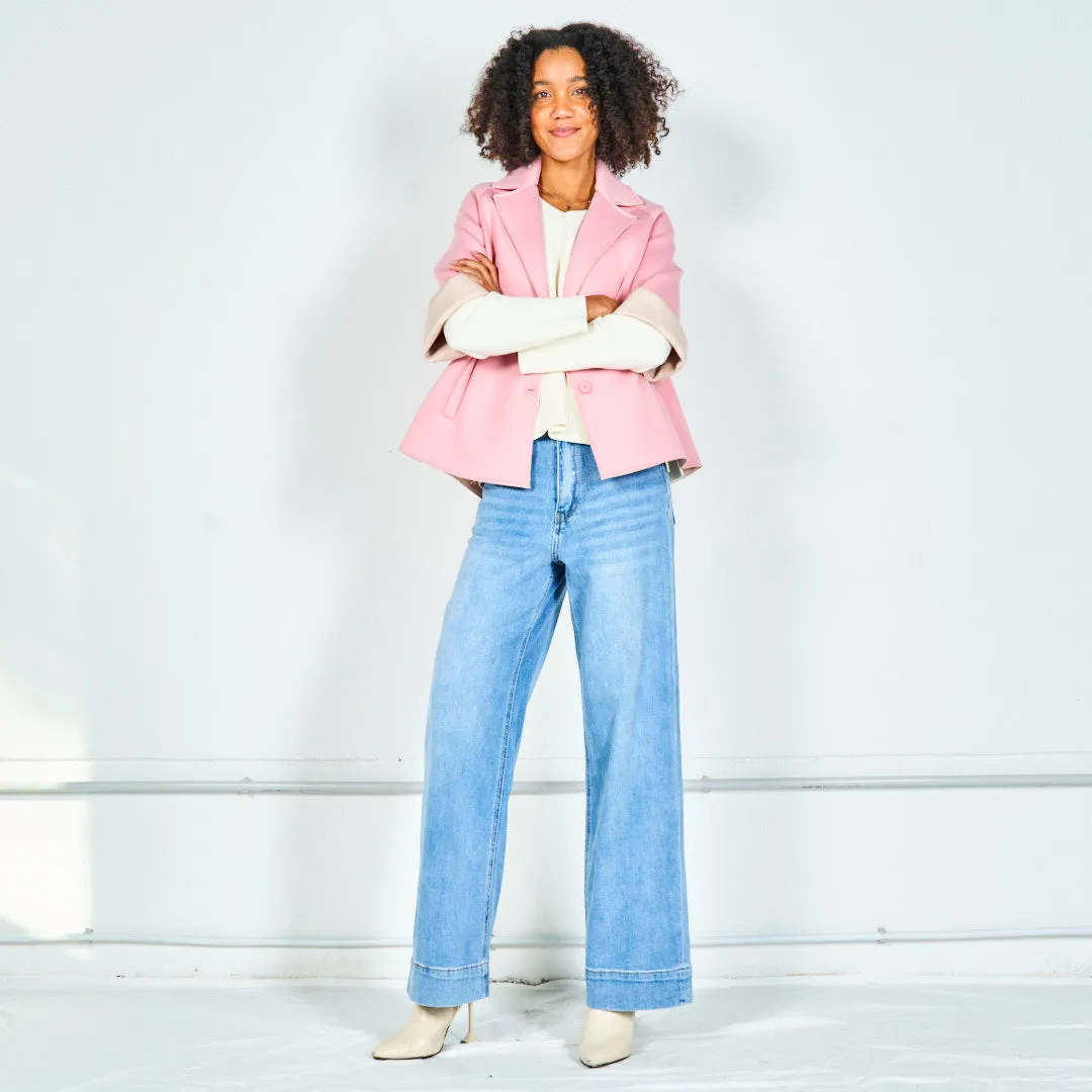 Tailored blazer with contrast piping wholesale