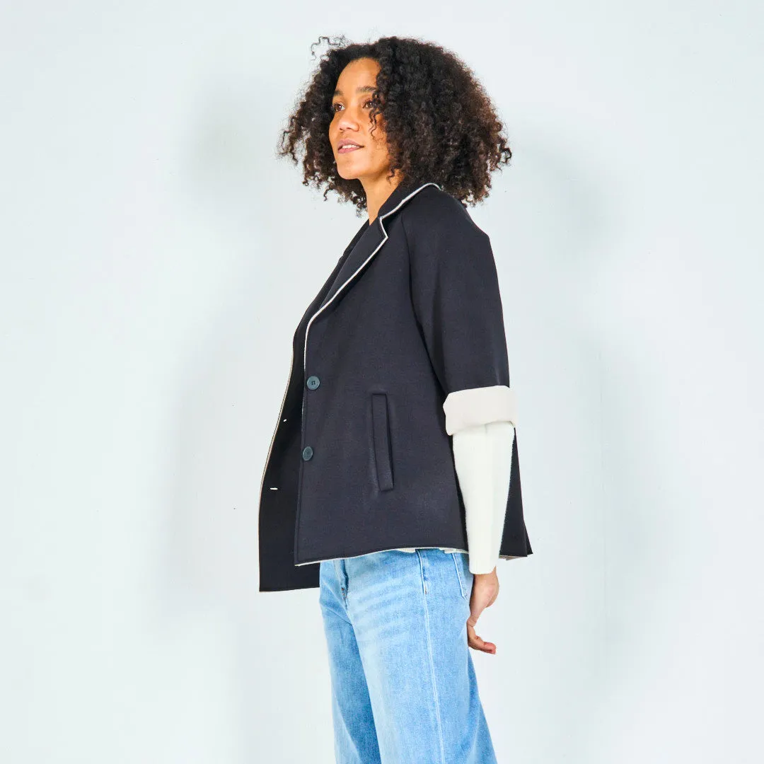 Tailored blazer with contrast piping wholesale
