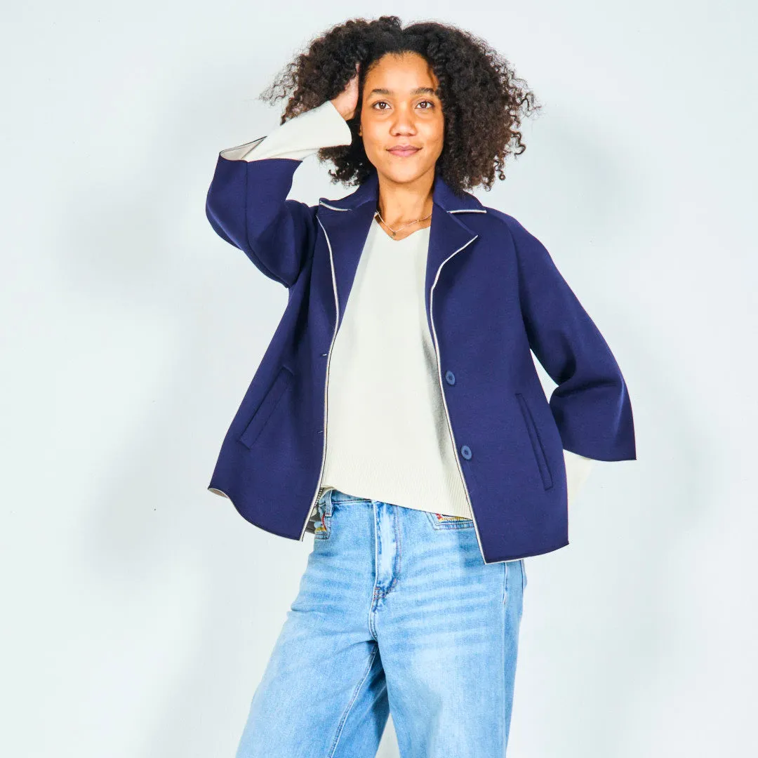 Tailored blazer with contrast piping wholesale