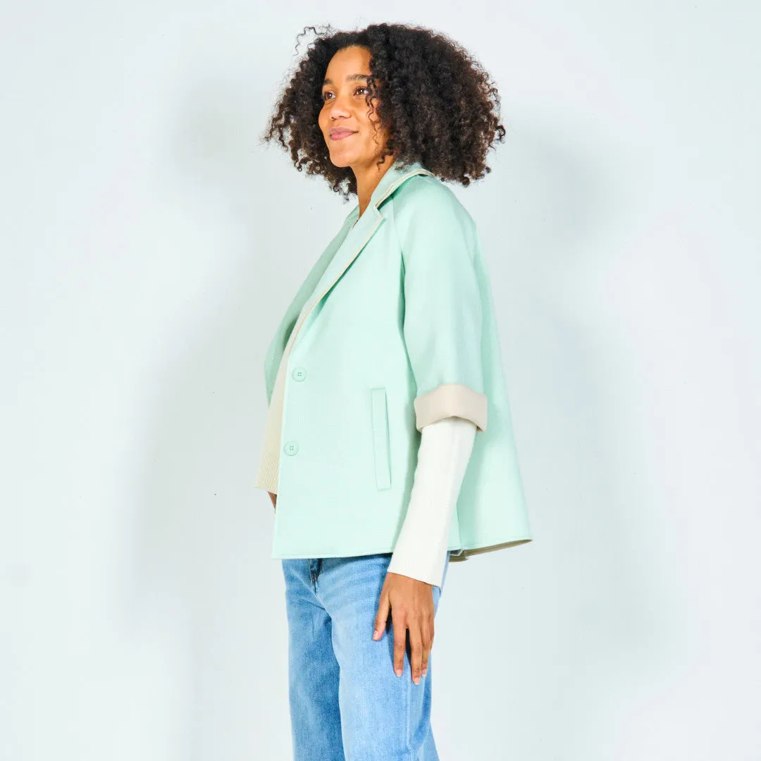 Tailored blazer with contrast piping wholesale
